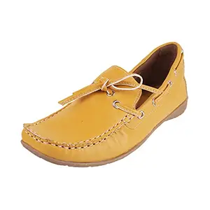 Catwalk Women's Solid Patterned Loafers Yellow (5502Y)