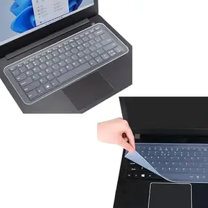 Ultra Thin 14 Inch Laptop Keyboard Protector | Transparent Silicone Skin Cover | Dustproof, Waterproof & Anti-Scratch | Universal Fit for 14” Notebook Keyboards (Pack of 2)