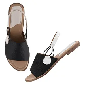 SilverArrow Women's Winxo Flats Sandals, Black, 3UK