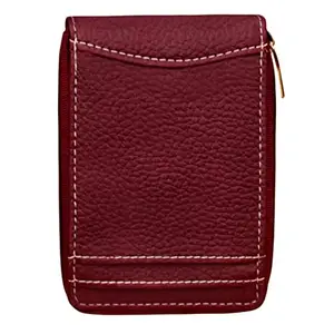 MATSS Leathrette Card Holder for Men and Women with 12 Credit & Debit Card Slots Enclosed with Zipper Closure