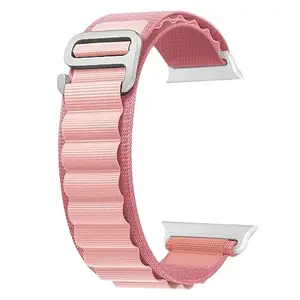 ACM Watch Strap Slide 42mm 44mm 45mm 46mm 49mm Nylon compatible with Ikall W9 Smartwatch Sports Hook Band Creame Pink
