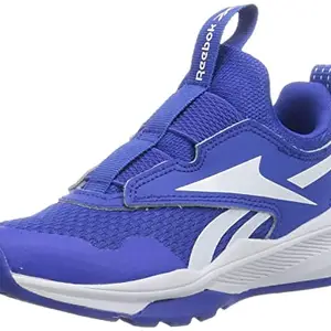 Reebok Unisex-Child Batik Blue/Noble Grey Met/Orange Flare Running Shoes - 1.5 UK