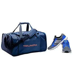 Gowin Nx-2 Grey/Blue Size-6 with Triumph Gym Bag Compact Pro-5555 Navy Blue