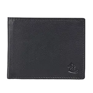 KARA Men's Bifold Black Genuine Leather Wallets - Purse for Men with Coin Pocket and 4 Card Holder Slot