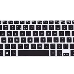 Saco Chiclet Keyboard Skin for Dell Vostro 3446 14 inch Laptop (Black/Clear)