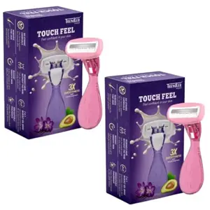 Trendler Touch Feel Women's Razor with 3X Smoothness, Pink