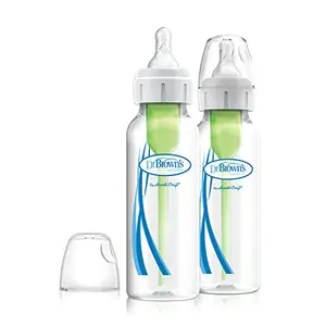 Dr. Brown's Narrow Neck Options Polypropylene Baby Bottle (250 Ml, Pack of 2, White)