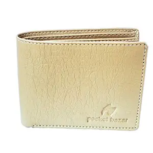 pocket bazar Men Beige Artificial Leather Wallet (8 Card Slots)