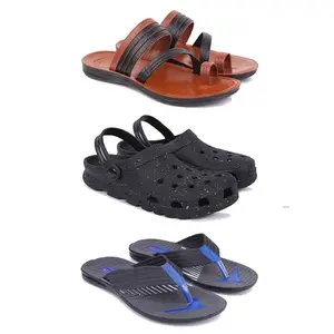 DRACKFOOT Men's Sandals | Lightweight Wear| Stylish & Easy to Wear For Men's GRT-SAN-(3-COMBO)-3151-3058-3132-6