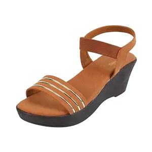 Walkway Women Tan Synthetic Sandals, EU/39 UK/6 (33-34)
