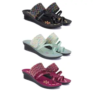Women's Sandals | Lightweight | Stylish & Easy to Wear For Women's GR-(3-COMBO)-1952-1954-1949-7