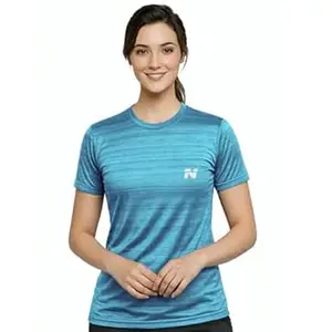 NINQ Premium Women Tshirt Half Sleeve Sports Wear Tshirt for Gym & Fitness | Lightweight Running Yoga Workout Top with Moisture-Wicking Comfort