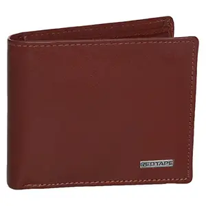 Red Tape Mens Leather Red Brown Wallet (Rwl107)