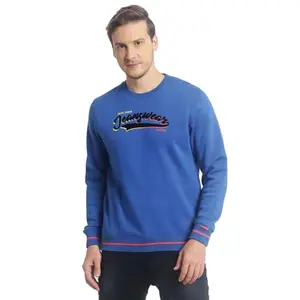 Indian Terrain Men's White Stylish Polycotton Crew Neck Casual Sweatshirt