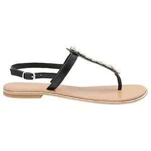 Tao Paris Women Lester Black Leather Fashion Sandals-6 Uk (38 Eu) (2252601)(Black_synthetic)