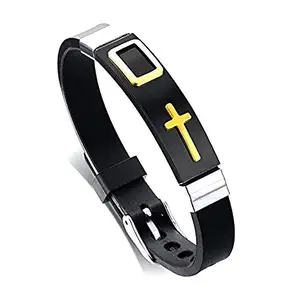 University Trendz Latest Gold Plated Jesus Cross Design Bracelet for Men Women