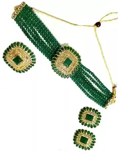 RISYANKA JEWELS Women Stylish brass gold plated necklace RJ321