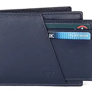 HideChief Navy Blue Premium Genuine Leather Wallet(HCRW322)