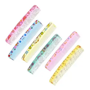 Zodiac Hair Combs, Set of 6, Floral and Geometric Patterns, Multi-Colour