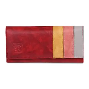 AMYANK Leatheriest Hand Wallet for Women (Red Multicolor) Multiple Slots Card Holder, Women's Leatheriest Long Wallet, Women Hand Bag Branded, Gift for Women
