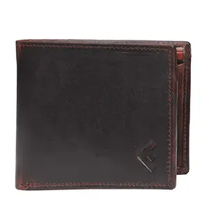 Fustaan Men Maroon Formal Genuine Leather Bi-fold Wallet