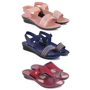 Women's Comfortable Sandal,Casual Lightweight Sandal for Everyday Wear for women'sREP-(COMBO-3)-1936-1935-1974-5