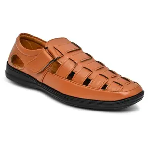 BADLAV Comfortable Clogs|Sandals with Adjustable Strap for Men (M-302-Tan)(Size-7)