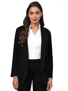 BRINNS Women Stylish Black Single Breasted Standard Length Casual Blazer - 3XL