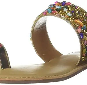 Carlton London womens Cll-6709 GOLD 5 UK Flat Sandal CLL-6709