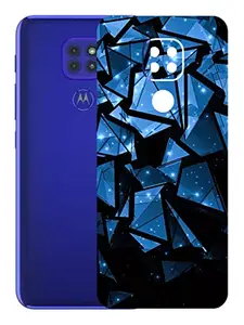 AtOdds - Moto G9 Mobile Back Skin Rear Screen Guard Protector Film Wrap (Coverage - Back+Camera+Sides) (Blue Crystal)