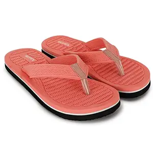 Mayra Creations Daily Use Flat Embossing Flip Flops Slipper With Lightweight & EVA Sole Indoor & Outdoor Slippers For Women's & Girl's (Peach7)