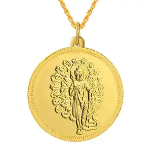 Memoir Brass Goldplated Saravana Kartikeya Lord Murugan Double side Chain Pendant Hindu Temple Jewellery Men Women (PCKL0505)