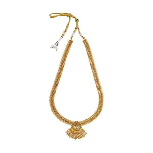 Kushal's Fashion Jewellery Ruby Gold Plated Ethnic Antique Necklace - 409894