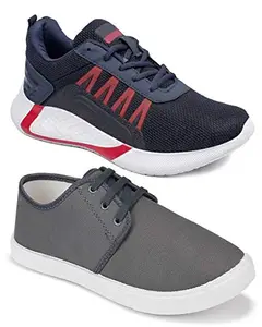 WORLD WEAR FOOTWEAR Multicolor (1215-9311) Men's Casual Sports Running Shoes 6 UK (Set of 2 Pair)