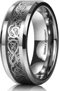 Women Black Silver Dragon Ring (IR583) B_lack Silver Dragon Ring (Size-17)_IR583