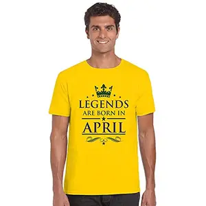 FUNKY STORE Legends are Born in April Birthday Printed Dri-Fit Men's T-Shirt_Yellow (FS463_YELLOWMS)