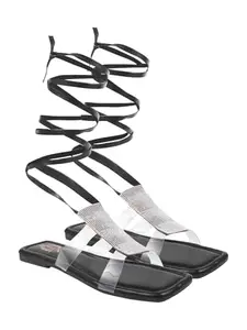 Shoetopia Women's Sandal-3 Kids UK (Girls-Famous-Black)-EU36