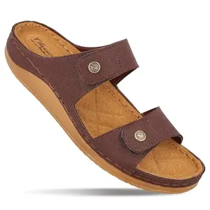 WALKAROO Women's Slip On Comfort Sandals - WLP74009 Brown