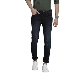 Visit the The Indian Garage Co Store The Indian Garage Co Men Skinny Fit Solid Mid-Rise Stretchable Jeans