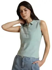 Green Women Top,Regular Wear Top,Women Crop Top,Top07.