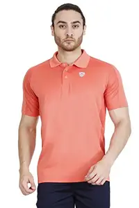 Armr Sport Men Filament Polyester Polo T-Shirt, S-97 Cms (Living Coral)