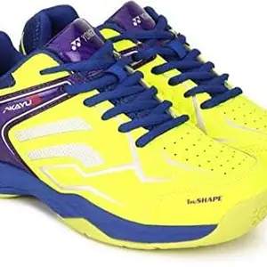 Yonex Akayu S Non Marking Badminton Shoes, Blue/Neon Lime Green - 5 UK