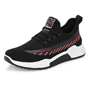 Klepe Mens Black Red Running Shoes - 8 UK (FKT/G16)