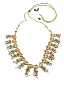 Griiham Gold plated designer Necklace with pearls antique Necklace