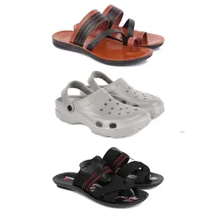 Men's Sandals | Lightweight Wear| Stylish & Easy to Wear For Men's PCV-SAN-(3-COMBO)-3151-3124-3128-10
