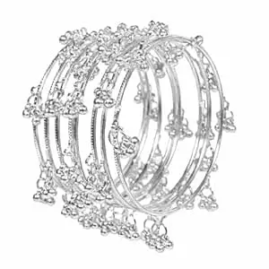 Swara Creations Traditional Kashmiri Ghungroo Latkan Bangles for Women and Girls|Set of 8 Pcs (SKU416)