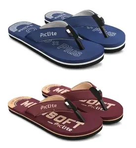 Piclite Slippers for women Ladies Fabrication slipper hawaii chappal flipflop health rubber slipper women girls pack of 2