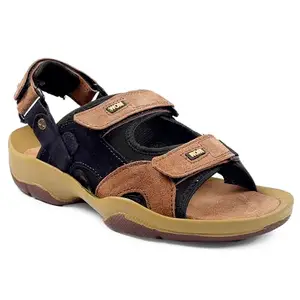 WOAKERS Synthetic Leather Casual Sandle for Men (Chiku, 6) (CHIKU-SANDLE)