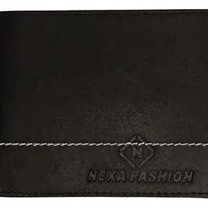 NEXA FASHION Mens Black Leather Wallet