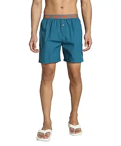 PUMA Men's Cotton Blend Classic Regular Solid Boxer Shorts (Pack of 1) (67463355_Blue Coral_M)